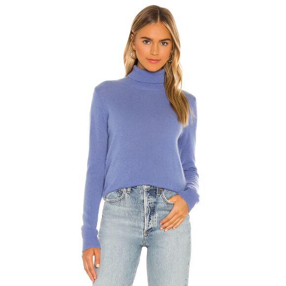 ATM Anthony Thomas Melillo Cashmere Turtleneck Sweater English Blue Women's S - Picture 2 of 13